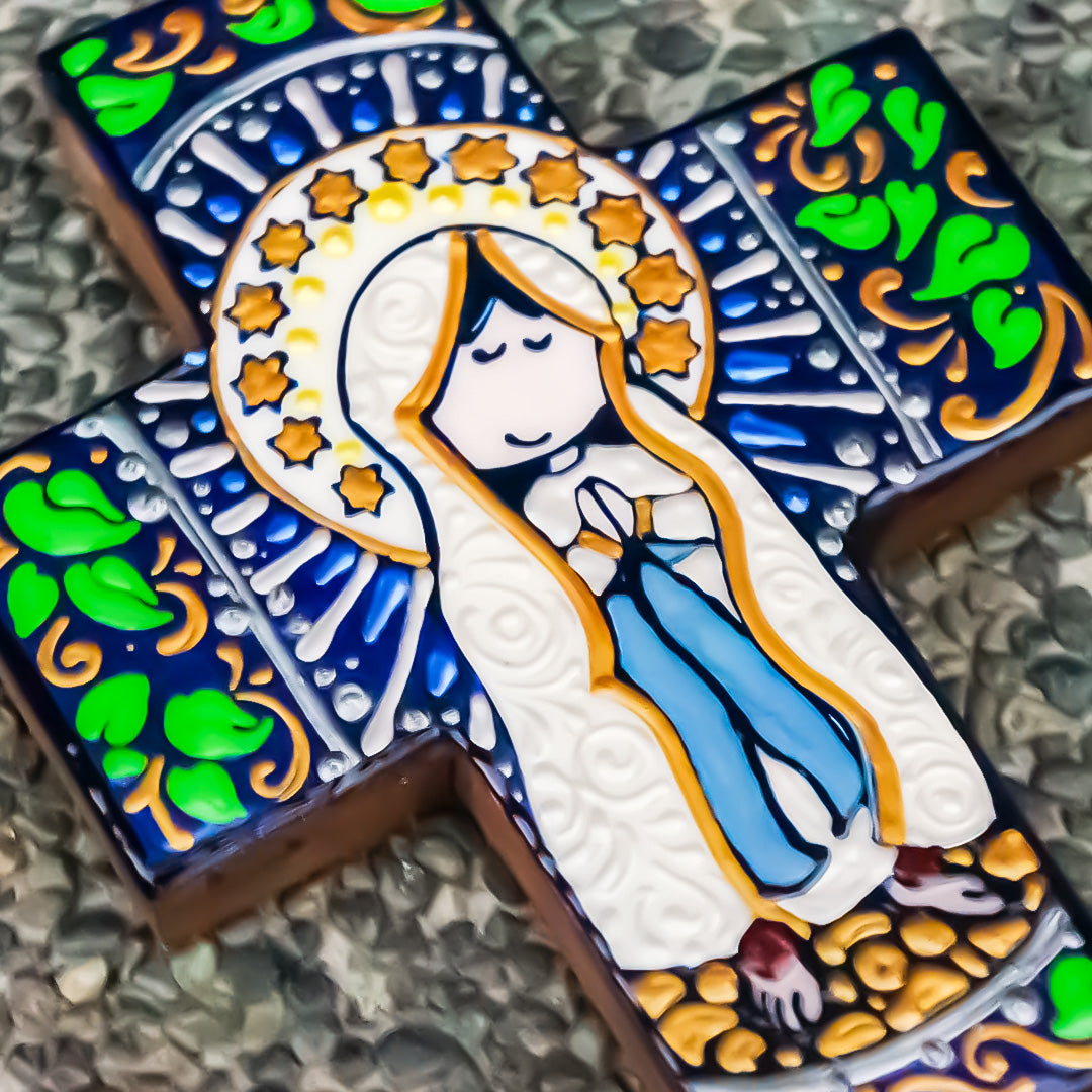 Lourdes (Grotto) - Desk Cross w/ Hook and Stand