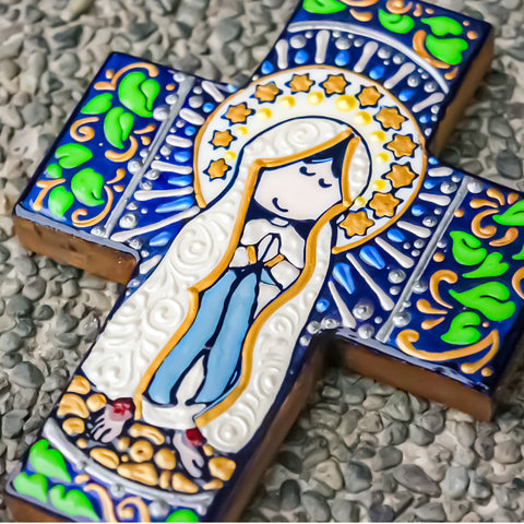 Lourdes (Grotto) - Desk Cross w/ Hook and Stand