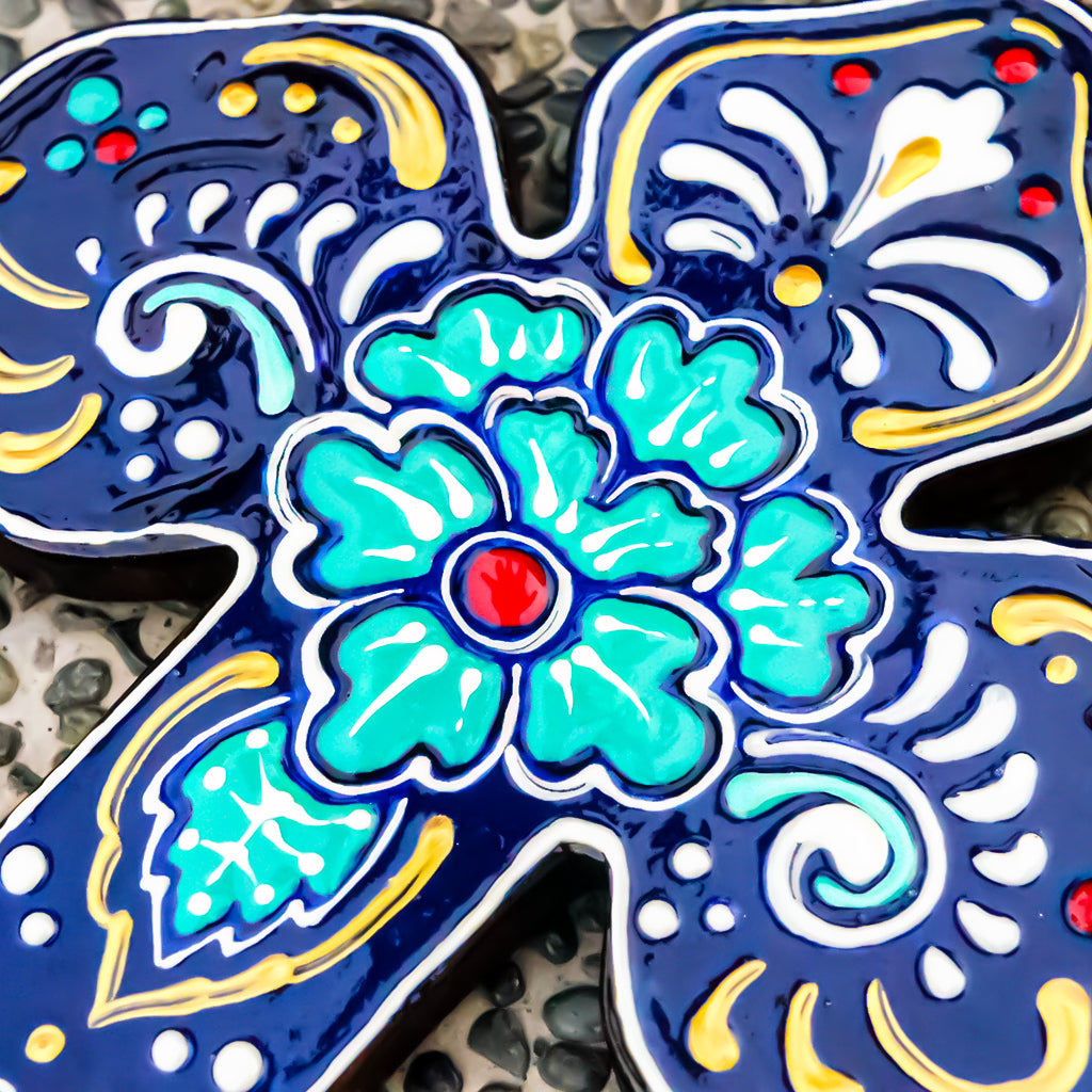 Amapola Cian - Wall Cross w/ Hook
