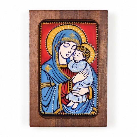 Mother and Child - Estampita w/ Stand