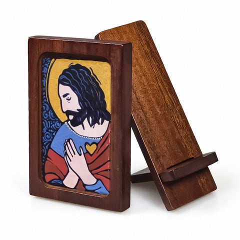 Sacred Heart of Jesus - Estampita w/ Stand