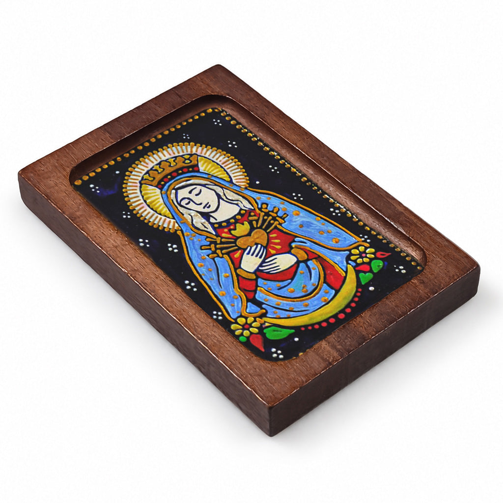 Sacred Heart of Mary - Estampita w/ Stand