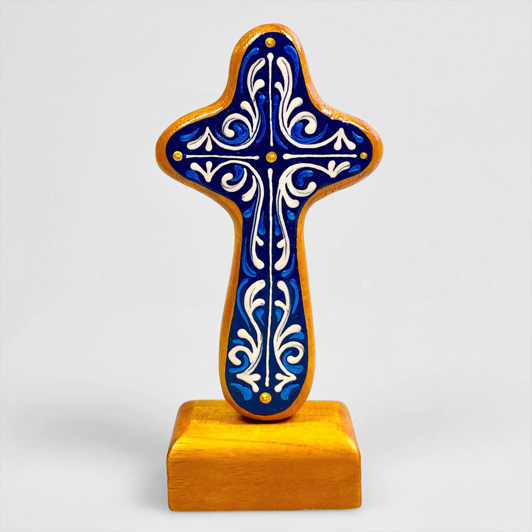 Magnetic Base Palm Cross "Bilbao" - Wooden Holding Cross